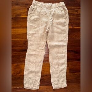 Nicole‎ Miller Women's Tan 100% LINEN  Sz  S Pants